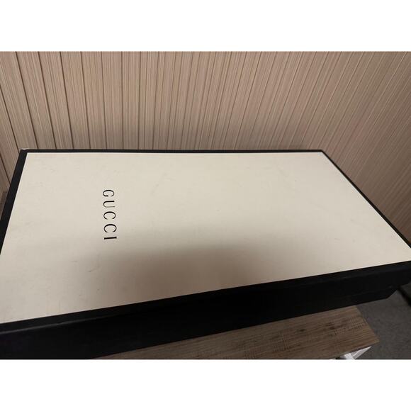 GUCCI Gold Heel Black Leather Knee Boots "Lifford" Size 37 IT / 7 US Authentic - Picture 14 of 16